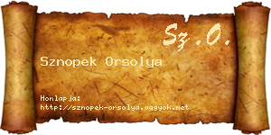 Sznopek Orsolya névjegykártya